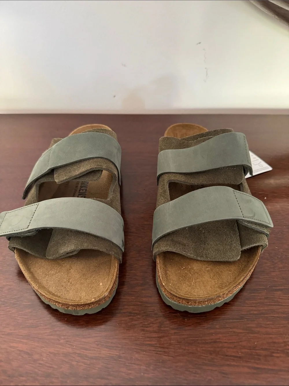 Birkenstock Unisex Uji Nubuck-Suede Leather in Olive  - Sz: 8US/41